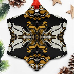 Boho Black Gold Color Ornament (snowflake) by SpinnyChairDesigns