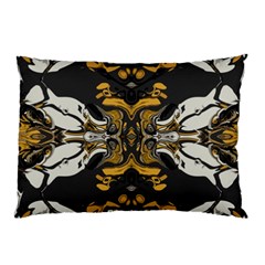 Boho Black Gold Color Pillow Case (two Sides) by SpinnyChairDesigns