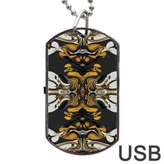 Boho Black Gold Color Dog Tag Usb Flash (two Sides) by SpinnyChairDesigns