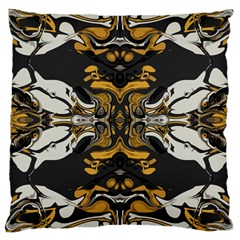 Boho Black Gold Color Large Cushion Case (one Side) by SpinnyChairDesigns