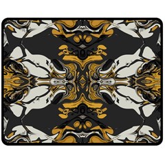 Boho Black Gold Color Double Sided Fleece Blanket (medium)  by SpinnyChairDesigns