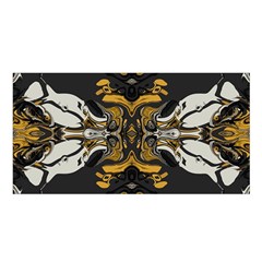 Boho Black Gold Color Satin Shawl by SpinnyChairDesigns