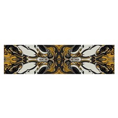 Boho Black Gold Color Satin Scarf (oblong) by SpinnyChairDesigns