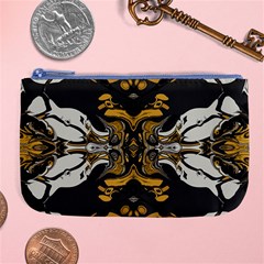 Boho Black Gold Color Large Coin Purse by SpinnyChairDesigns