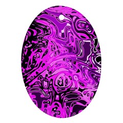 Magenta Black Abstract Art Ornament (oval) by SpinnyChairDesigns