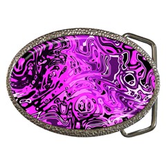 Magenta Black Abstract Art Belt Buckles by SpinnyChairDesigns