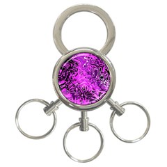 Magenta Black Abstract Art 3-ring Key Chain by SpinnyChairDesigns