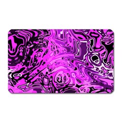 Magenta Black Abstract Art Magnet (rectangular) by SpinnyChairDesigns