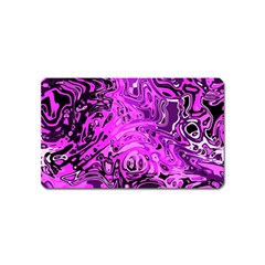 Magenta Black Abstract Art Magnet (name Card) by SpinnyChairDesigns