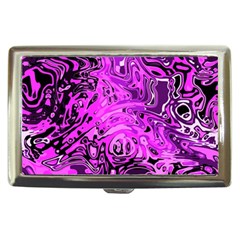 Magenta Black Abstract Art Cigarette Money Case by SpinnyChairDesigns