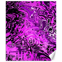 Magenta Black Abstract Art Canvas 8  X 10  by SpinnyChairDesigns