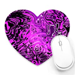 Magenta Black Abstract Art Heart Mousepads by SpinnyChairDesigns