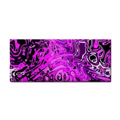 Magenta Black Abstract Art Hand Towel by SpinnyChairDesigns