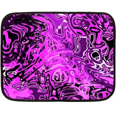 Magenta Black Abstract Art Double Sided Fleece Blanket (mini)  by SpinnyChairDesigns