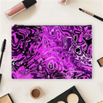 Magenta Black Abstract Art Cosmetic Bag (Large) Front