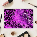 Magenta Black Abstract Art Cosmetic Bag (Large) Back