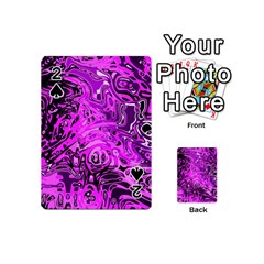 Magenta Black Abstract Art Playing Cards 54 Designs (mini) by SpinnyChairDesigns