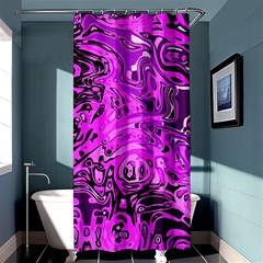 Magenta Black Abstract Art Shower Curtain 36  X 72  (stall)  by SpinnyChairDesigns