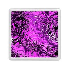 Magenta Black Abstract Art Memory Card Reader (square) by SpinnyChairDesigns