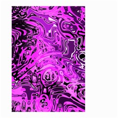 Magenta Black Abstract Art Small Garden Flag (two Sides) by SpinnyChairDesigns