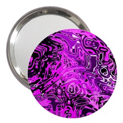 Magenta Black Abstract Art 3  Handbag Mirrors by SpinnyChairDesigns