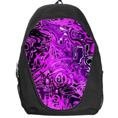 Magenta Black Abstract Art Backpack Bag by SpinnyChairDesigns