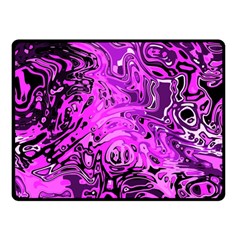 Magenta Black Abstract Art Double Sided Fleece Blanket (small)  by SpinnyChairDesigns