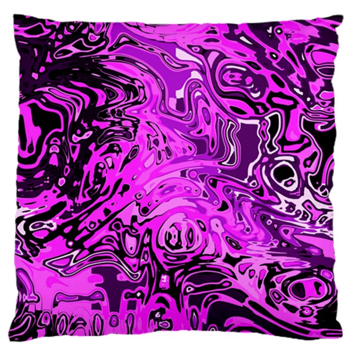 Magenta Black Abstract Art Standard Flano Cushion Case (One Side)