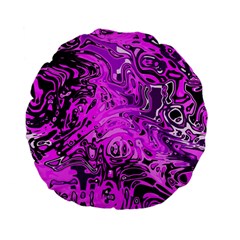 Magenta Black Abstract Art Standard 15  Premium Flano Round Cushions