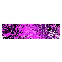 Magenta Black Abstract Art Satin Scarf (oblong) by SpinnyChairDesigns