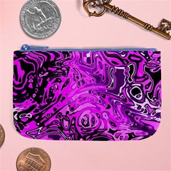 Magenta Black Abstract Art Large Coin Purse by SpinnyChairDesigns