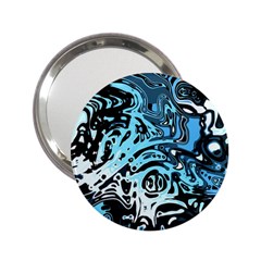 Black Blue White Abstract Art 2 25  Handbag Mirrors by SpinnyChairDesigns