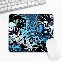 Black Blue White Abstract Art Large Mousepads by SpinnyChairDesigns