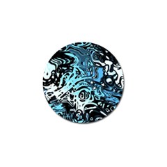 Black Blue White Abstract Art Golf Ball Marker by SpinnyChairDesigns