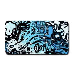 Black Blue White Abstract Art Medium Bar Mats by SpinnyChairDesigns