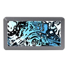 Black Blue White Abstract Art Memory Card Reader (mini) by SpinnyChairDesigns