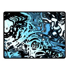 Black Blue White Abstract Art Double Sided Fleece Blanket (small)  by SpinnyChairDesigns