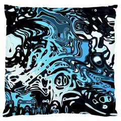 Black Blue White Abstract Art Standard Flano Cushion Case (one Side)