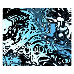 Black Blue White Abstract Art Double Sided Flano Blanket (small)  by SpinnyChairDesigns