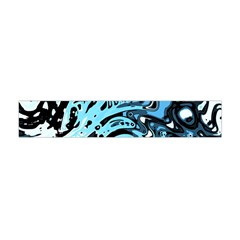 Black Blue White Abstract Art Flano Scarf (mini) by SpinnyChairDesigns