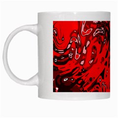 Red Black Abstract Art White Mugs