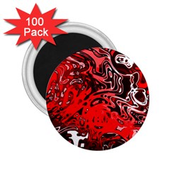 Red Black Abstract Art 2 25  Magnets (100 Pack)  by SpinnyChairDesigns