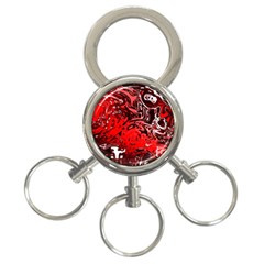 Red Black Abstract Art 3-ring Key Chain by SpinnyChairDesigns