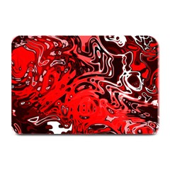 Red Black Abstract Art Plate Mats by SpinnyChairDesigns