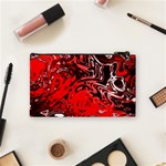 Red Black Abstract Art Cosmetic Bag (Small) Back