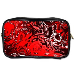 Red Black Abstract Art Toiletries Bag (one Side) by SpinnyChairDesigns