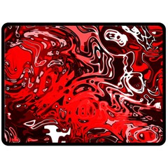 Red Black Abstract Art Fleece Blanket (large)  by SpinnyChairDesigns