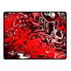 Red Black Abstract Art Fleece Blanket (small) by SpinnyChairDesigns