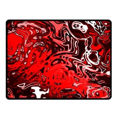 Red Black Abstract Art Double Sided Fleece Blanket (small)  by SpinnyChairDesigns