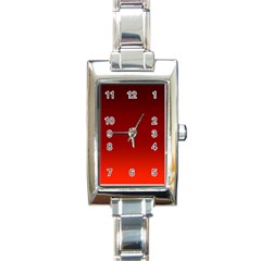 Scarlet Red Ombre Gradient Rectangle Italian Charm Watch by SpinnyChairDesigns